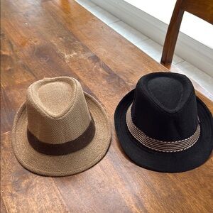 New Stylish Tan and Black Fedora Hats kids